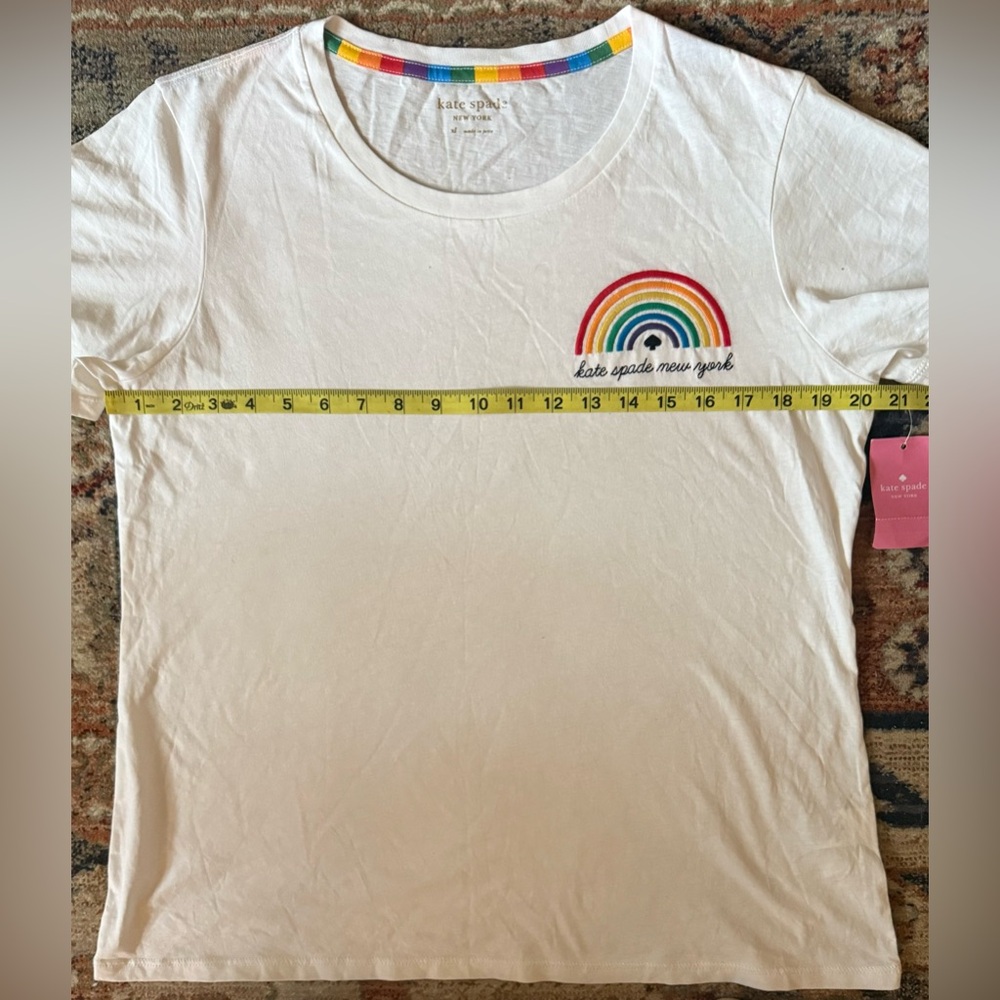 Kate Spade Rainbow Pride Gift Set Shirt Crossbody Bag & Keychain Charm NWT - Picture 7 of 16
